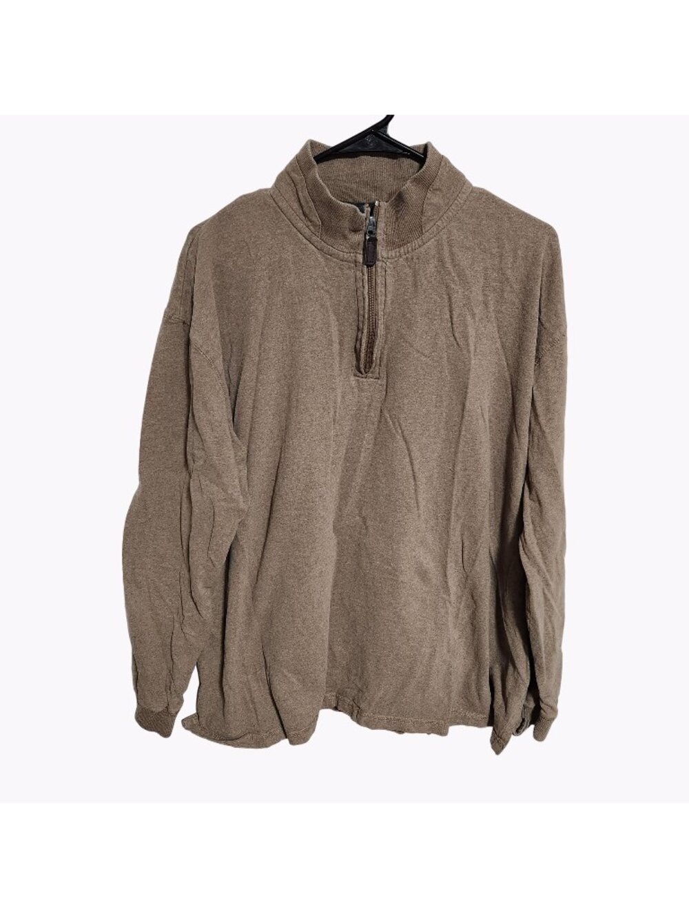 Mountain Ridge Sweater Mens Size XL Pullover Quarter Zip Brown Long Sleeve